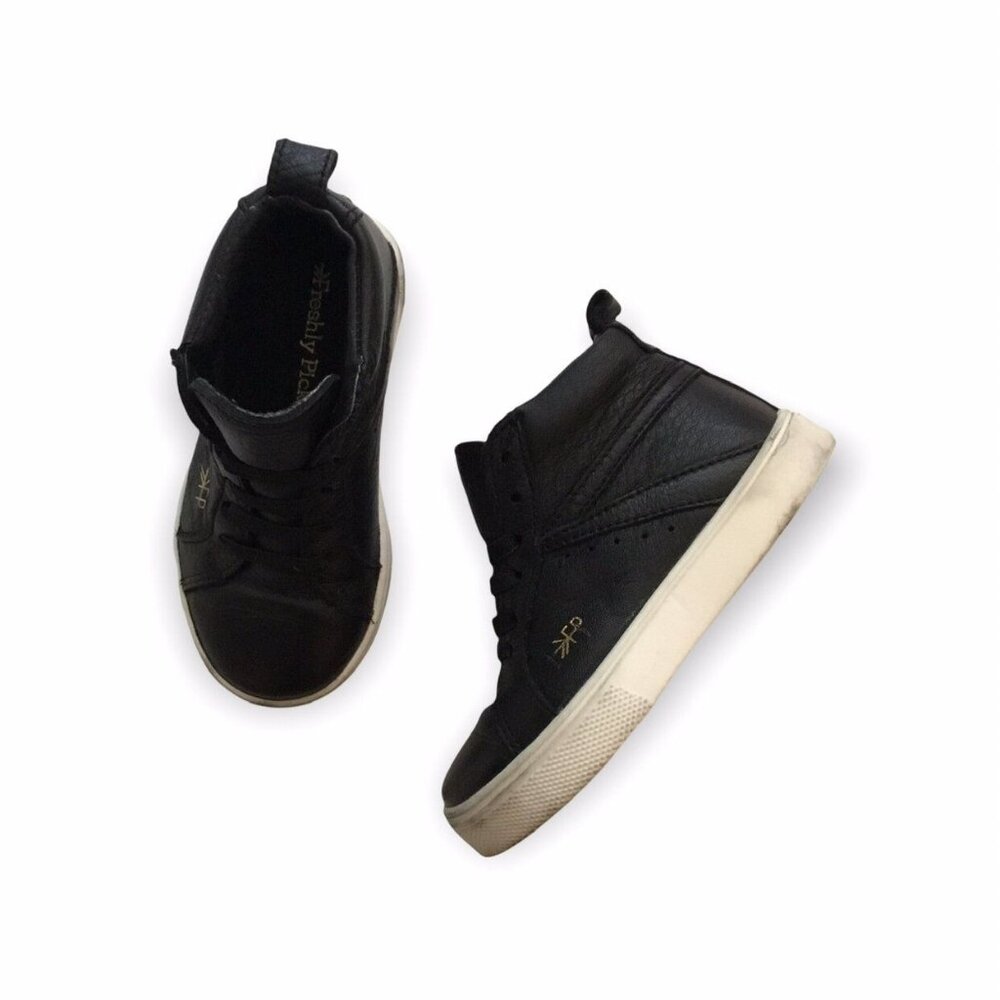 Freshly Picked Black Leather Hi-Top Sneakers
